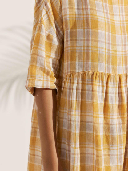 Valencia - Vestido midi 100% de lino con silueta en A