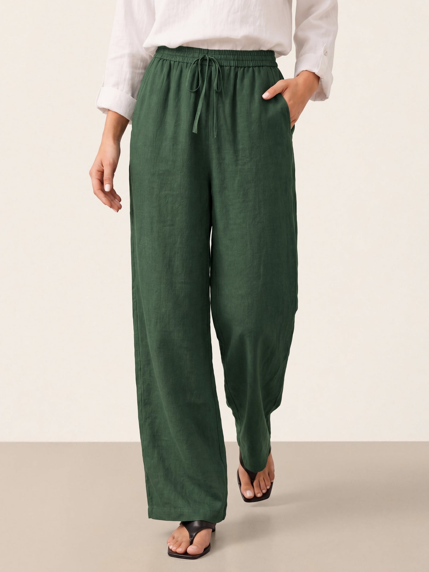 LYON Pantalones clásicos de lino 100%