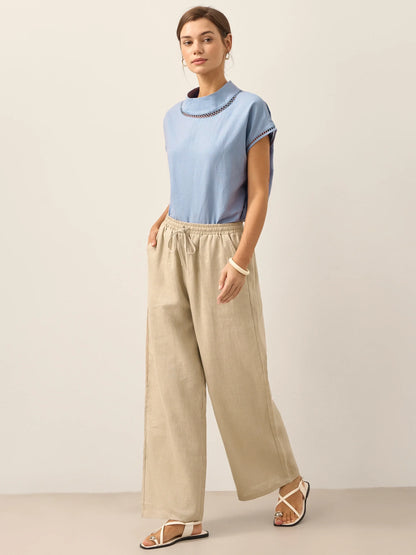 LYON Pantalones clásicos de lino 100%