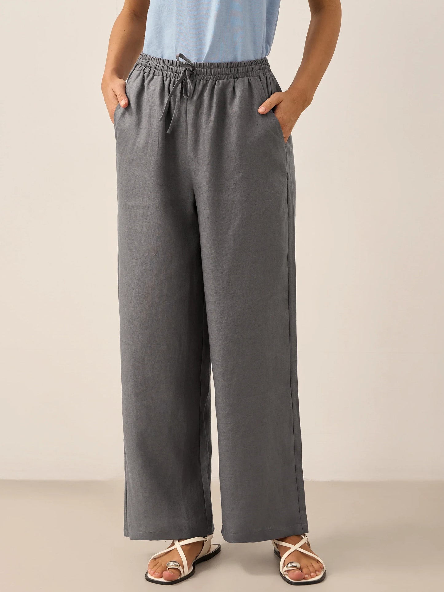 LYON Pantalones clásicos de lino 100%