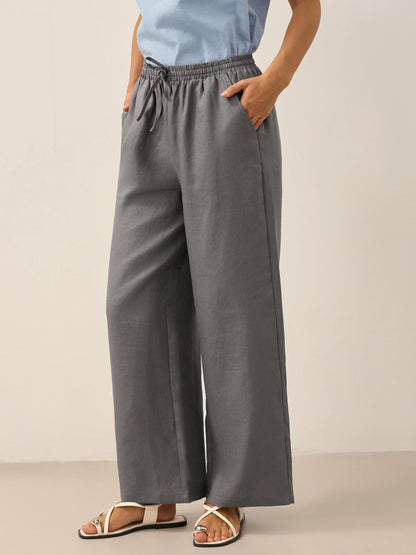 LYON Pantalones clásicos de lino 100%