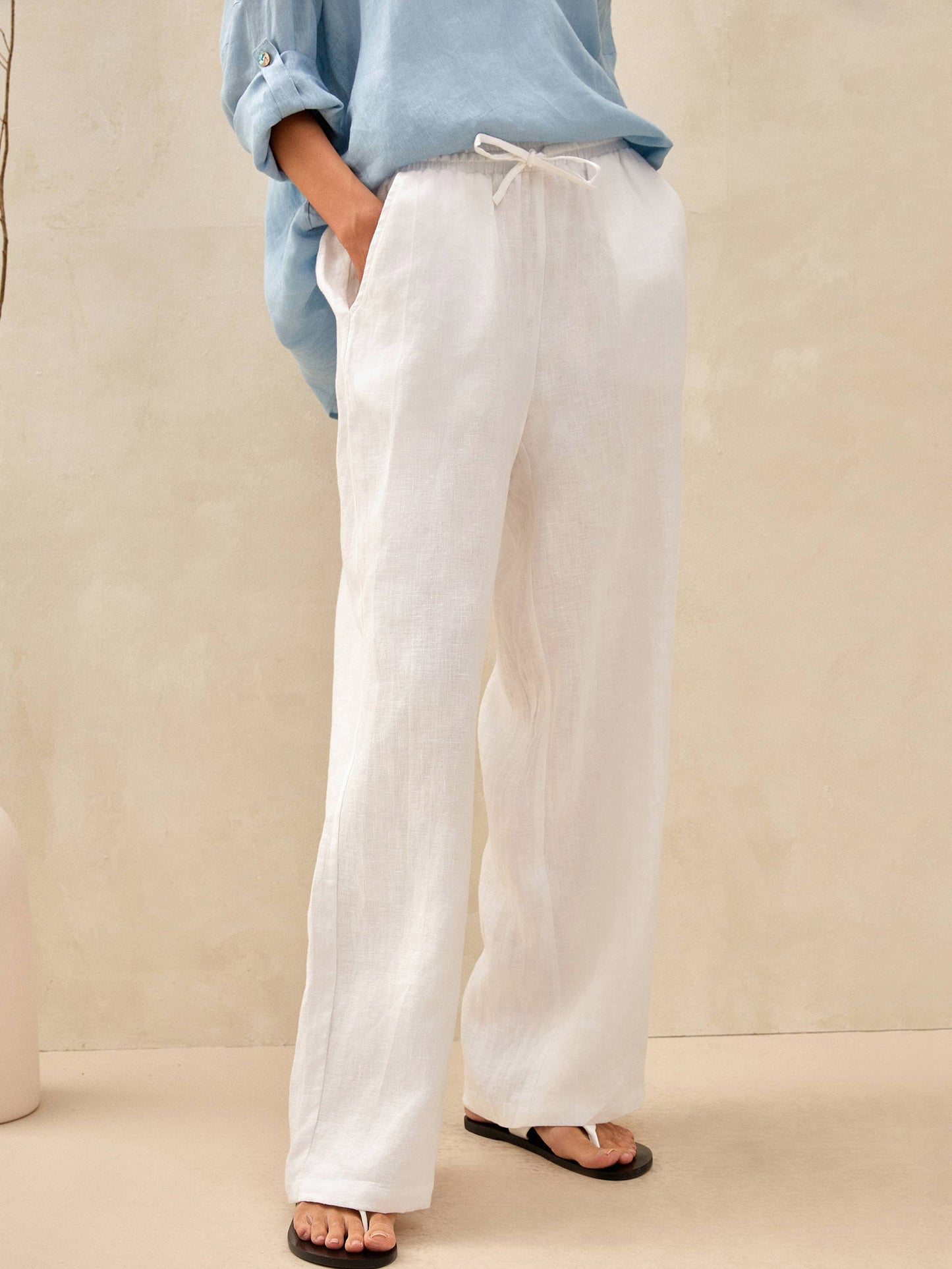 LYON Pantalones clásicos de lino 100%