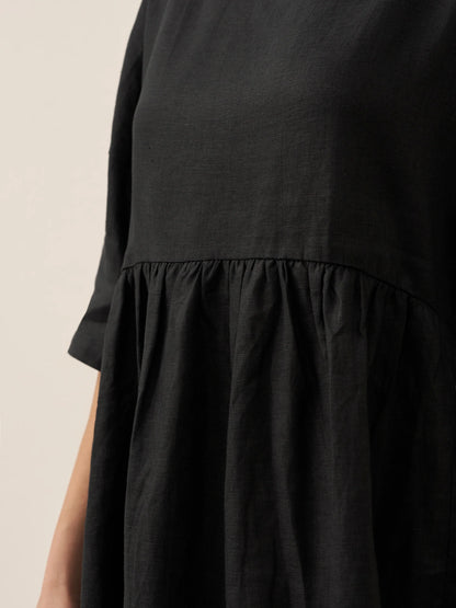 Valencia - Vestido midi 100% de lino con silueta en A