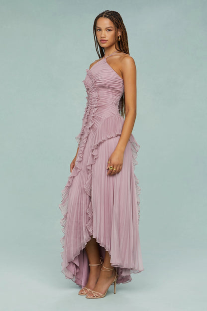 Vestido Midi Halter con Volantes Valeria