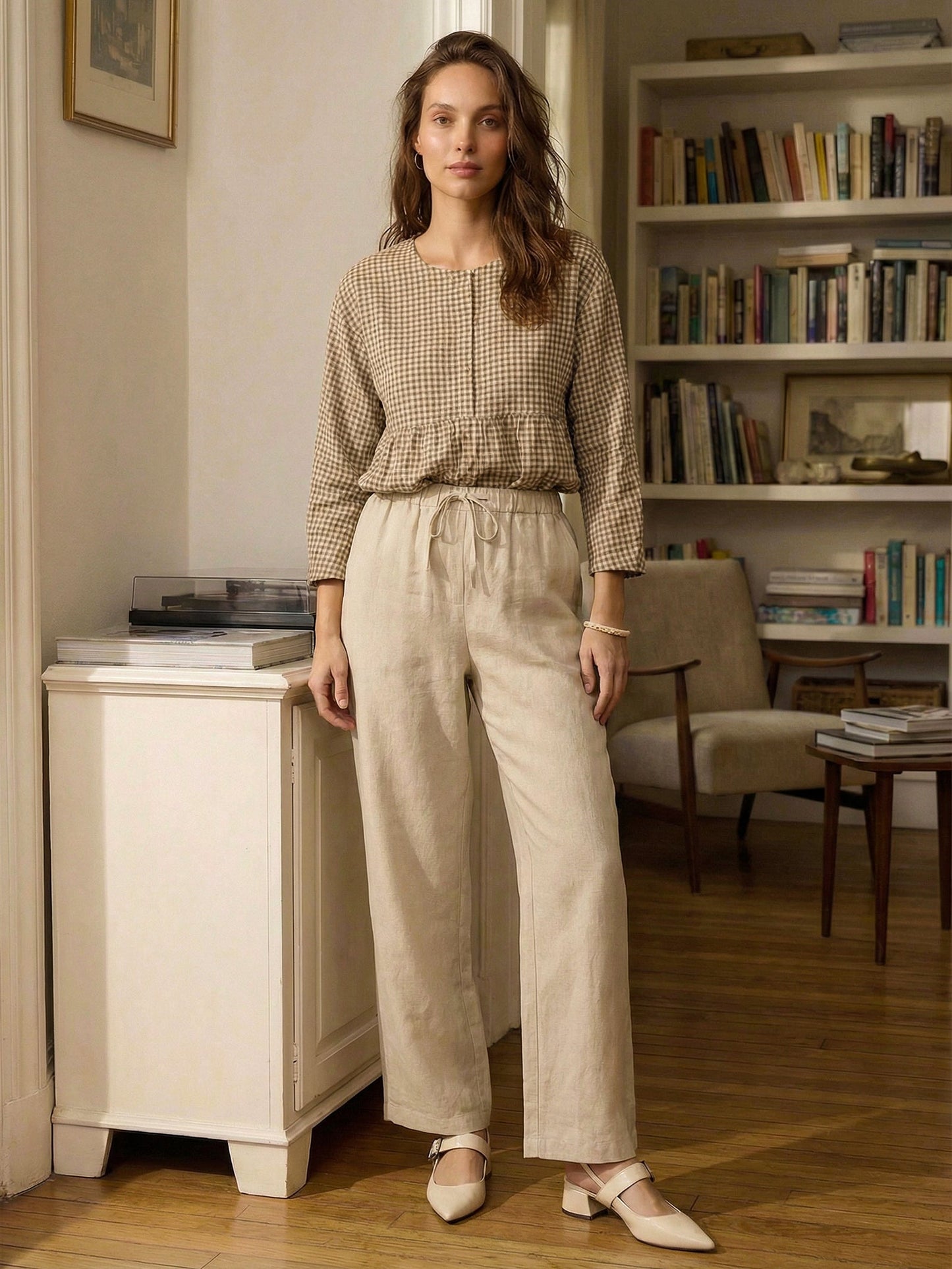LYON Pantalones clásicos de lino 100%