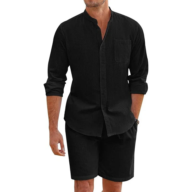 Conjunto Índigo — Camisa y Short de Lino